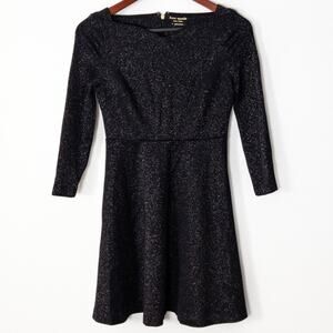 Kate Spade Dress Shimmer Fit and Flare Black Size 0 Artful Statement
